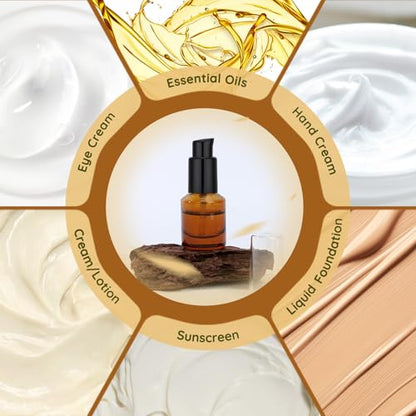 Segbeauty 0.5oz Glass Refillable Travel Bottles, 3pcs Lotion Pump Bottle Dispenser, 15ml Amber Mini Travel Containers for Creams, Lotion Dispenser with Pump, Small Sample Bottle Liquid Container - color: Amber, style: 3pcs 0.5oz