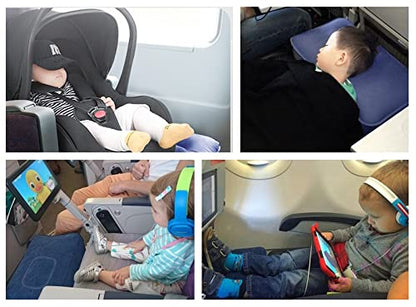 Inflatable Travel Foot Rest Pillow, Adjustable Height Leg Rest Pillow for Cars, Home, Office, Trains, Airplane, Make a Flat Bed for Baby, Kids, Toddlers, Blue, 1 Pack - color: Blue 1