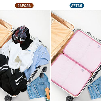 Packing Cubes Set, 2 Pcs Packing Organizers Set for Suitcases (Pink) - color: Pink