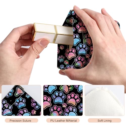 2Pcs PU Leather Small Squeeze Coin Purse Pouch Mini coin Bag Unique And Cute Wallet Cosmetic Bags Change Bag For Women Girls Men Dog Paw Pattern - color: Dog Paw Pattern
