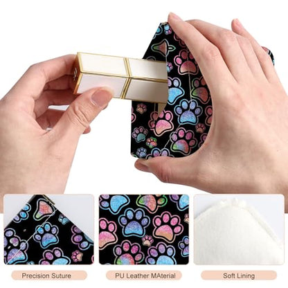 2Pcs PU Leather Small Squeeze Coin Purse Pouch Mini coin Bag Unique And Cute Wallet Cosmetic Bags Change Bag For Women Girls Men Dog Paw Pattern - color: Dog Paw Pattern