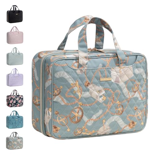 Everfun Travel Toiletry Bag with Hanging Hook and Leakproof Wet/Dry Compartments, Large Capacity Makeup Cosmetic Organizer for Women, 12x9x4.5 Inch, Muted Green - color: Muted Green, size: Large