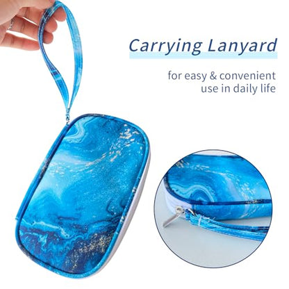 Electronics Organizer Travel Case, Cable Organizer Travel Essentials Tech Pouch,Suitable for Charger, Cable, Phone，Flash Drive,Blue Marble - color: Blue Marble