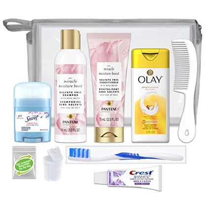 Convenience Kits International Women’s Deluxe Kit 10 PC Kit Featuring: Sulfate Free Hair, Face & Body, Oral Care, Travel-Size Travel Essentials - style: Miracle Moisture Kit