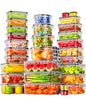 60 PCS Food Storage Containers with Lids Airtight, (30 Lids & 30 Containers) Leak proof Containers Set for Kitchen, Meal Prep, BPA-Free, PVC-Free Plastic, Microwave/Dishwasher Safe, Extra Labels & Pen - color: 60 PCS