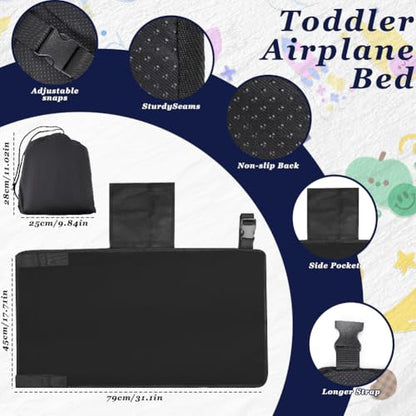 Airplane Footrest for Kids, Toddler Travel Bed for Sirplane, Seat Extender Airplane for Leg Rest and Lie Down, Flying Travel Essentials for Baby