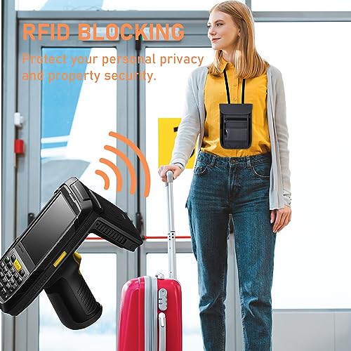 sundee Travel Neck Wallet with Double Zippers, RFID Blocking Passport Holder with Adjustable Neck Strap to Keep Cash, Credit Cards and Travel Documents Safe - Dark Gray - color: Dark Gray