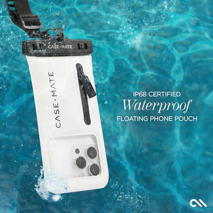 Case-Mate IP68 Waterproof Phone Pouch with Zip Pocket for 3 Cards & Cash - Large Floating Phone Case w/Crossbody Lanyard - Beach Cruise Ship Travel Essentials Compatible w/All Devices - Sand Dollar - color: Sand Dollar w/ Zip Pocket