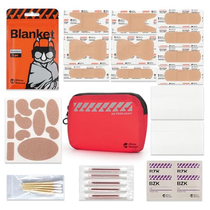 RHINO RESCUE EDC First Aid Kit for Travel, Mini Water-Resistant & Ultralight Portable Quick Search Emergency Med Kit for Car, Camping, Hiking,Cycling, Backpacking - size: Mini