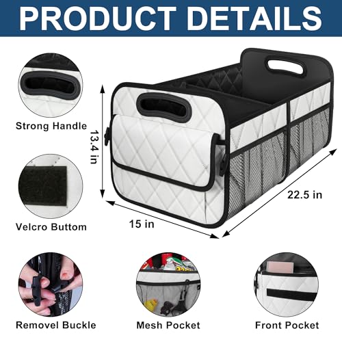 Deosk Car Trunk Organizer for SUV, Car Organizers and Storage with Reinforced Handles, Car Accessories for Women/Men 70L Waterproof Polyester Trunk Organizer(Large, Beige) - color: Beige, size: Large