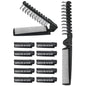12 PCS Travel Foldable Brush Comb, Plastic Folding Hair Comb, Double Headed Hair Brush Hairdressing Tools for Men Women (Black) - size: 12 PCS