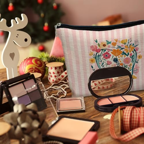 Dental Floral Makeup Bag, Dental Hygienist Assistant Gifts Makeup Cosmetic Bag Travel Toiletry Bag for Women, Best Dentist Gift Zipper Makeup Pouch - color: Dentist Flower