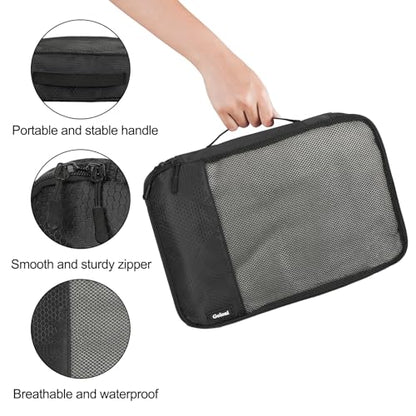 Packing Cubes for Travel Essentials,4 Set Packing Cubes for Suitcases,Lightweight Mesh Luggage Organizer Bag,Black - color: Black