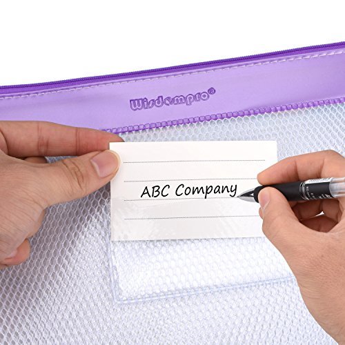 Wisdompro Zipper Pouch, 4 Packs Durable Letter Size Waterproof Mesh File Bag, Document Organizer - Purple - color: Purple