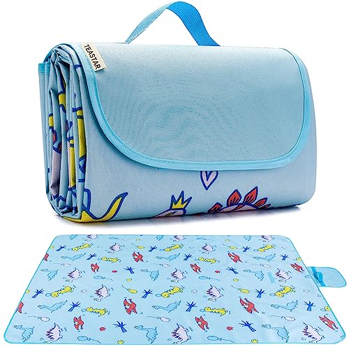 Large Picnic Blanket Waterproof Sand Free Beach Mat Foldable Picnic Mat Sandproof Beach Blanket Extra Large Grass Concert Blanket for Sporting Events, Family Picnic, Camping, Travel, Park - color: Blue, size: 60"x80" (Rectangular)