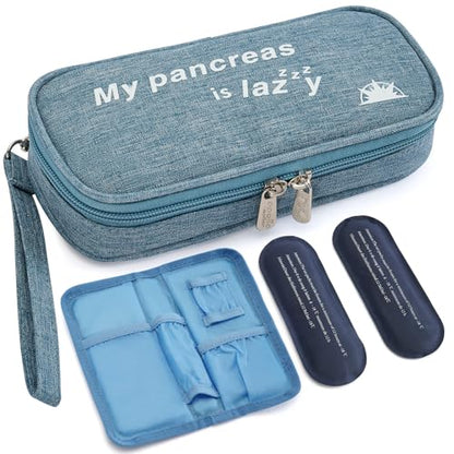 apollo walker Insulin Cooler Travel Case Diabetic Medication Cooler with Ice Packs and Insulation Liner Insulin Cooler Travel case TSA Approved - color: Light Blue, size: Small