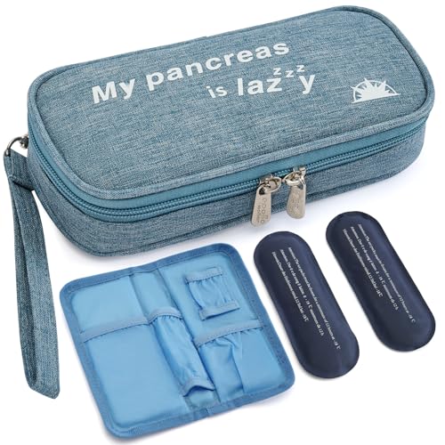 apollo walker Insulin Cooler Travel Case Diabetic Medication Cooler with Ice Packs and Insulation Liner Insulin Cooler Travel case TSA Approved - color: Light Blue, size: Small