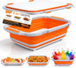 XL BBQ Prep Tub with Lid, 16L Collapsible Marinating Container & Cutting Board - Foldable Food Basin for Meat Prep Tub - Grill Station for Outdoor Cooking, Camping - BBQ Food Storage Tray