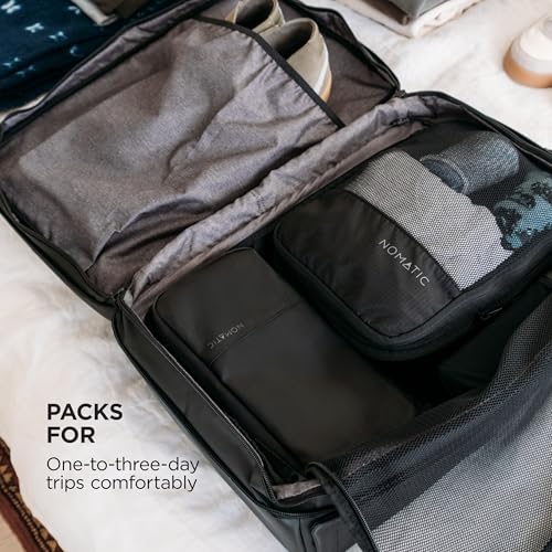 NOMATIC 20L Travel Pack - Mens Travel Backpack - Expandable to 30L - Water Resistant Daypack - TSA-Ready - Lightweight Business Traveling Backpack for Men - 16" Laptop Compartment - color: Black, size: 20L