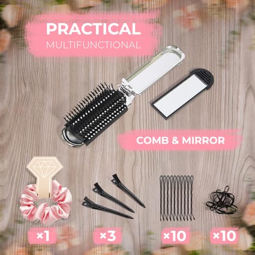 Bridal Emergency Kit for Wedding Day, Wedding Essentials Survival Set for Team Bride, Must-Have 30+ Essentials Travel Kit with Makeup Bag - color: Pink