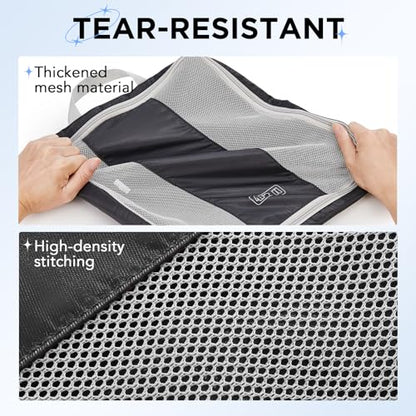 OlarHike 6 Set Compression Packing Cubes for Travel Essentials,Compressible Expandable Space Saver Bags for Organizing Clothes,Luggage Suitcase Garment Bags with Over 1000 pcs Mesh Holes(Black) - color: Black