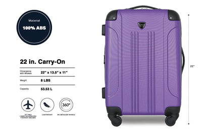 Travelers Club Chicago Hardside Expandable Spinner Luggage, Purple, 22" Carry-On - color: Purple, size: 22" Carry-On
