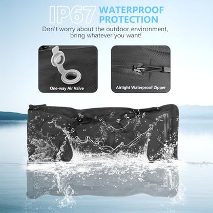 2PC Professional Vacuum Bags for Travel, Dobaly IP67 Reusable Vacuum Compression Bags for Suitcases and Backpack Space Saver Vacuum Bags Lightweight&Durable(2 Medium No Pump)