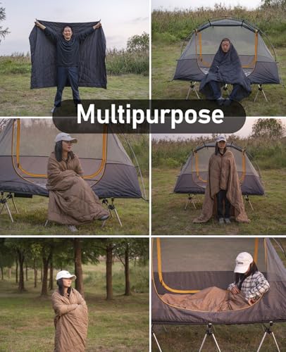 iClimb 3M Thinsulate Insulation Warm Camping Blanket Ultralight Compact - color: Khaki, size: 72.8” × 55”, 1 lb