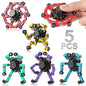 Gokeey 5 Pcs Transformable Fidget Spinners Toys for Kids and Adults, Stress Relief Sensory Toys for Boys and Girls Fingertip Gyros for ADHD Autism Quiet Airplane Travel Toys Essentials Party Favors - style: fidget toys 5pc