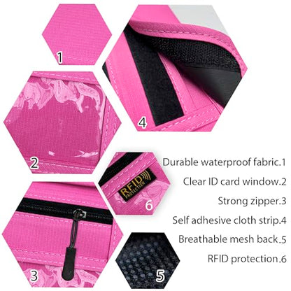 RFID Blocking Travel Neck Wallet Pouch and Passport Holder, Travel Neck Pouch Passport Holder for Women & Men - Rose - color: Rose