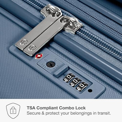 Traveler's Choice Pagosa Hardshell Expandable Luggage with Spinner Wheels, Slate Blue, 2-Piece Set (22/27) - color: Slate Blue, size: 2-Piece Set (22/27)