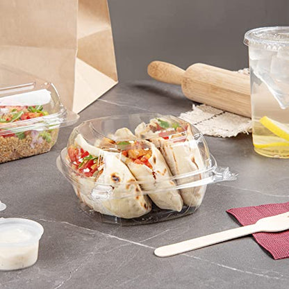 Restaurantware Thermo Tek 18.6 Ounce Clamshell Containers 100 Anti-Fog To Go Food Containers - Freezable Rectangle Clear Plastic Food Packaging Containers Disposable - size: 19 oz