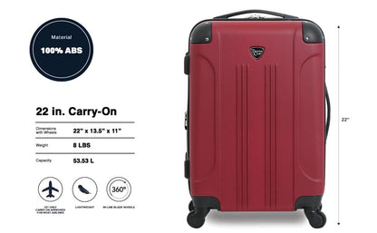 Travelers Club Chicago Hardside Expandable Spinner Luggage, Rhubarb, 22" Carry-On - color: Rhubarb, size: 22" Carry-On