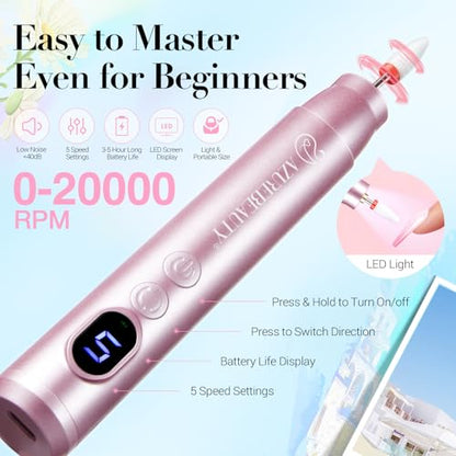AzureBeauty Dip Powder Nail Kit with Electric Nail Drill 24 Colors Spring Summer Macarons Purple Pink Nail Starter Kit with Dip Liquids Base Top Coat Activator Portable French Art Essential Easter Set - color: Macaron Pastel Pink Purple