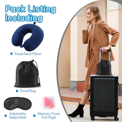 Travel Neck Pillow for Airplane, Car, Office, and Home | 100% Memory Foam U-Shaped Neck Pillow with Soft Washable Cover, Includes Travel Bag, Earplugs & Sleep Eye Mask | for Adults & Kids (Brown) - color: Brown