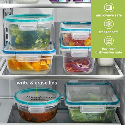 Snapware Plastic Total Solutions (14-Pack, Mixed Sizes) Food Storage Containers Set, Airtight & Leakproof Plastic Locking BPA-Free Lids Tupperware, Freezer Dishwasher Microwave Safe - size: 14 Pack, style: Mixed Sizes