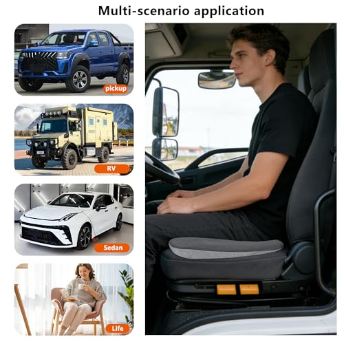 2 in 1 Car Seat Cushions or Lumbar Support Pillow for Driving, Memory Foam Truck Seat Pad for Office Chair, Sciatica & Lower Back Pain Relief, Grey