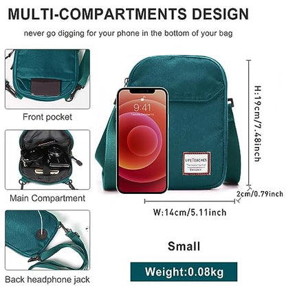 SEAFEW Mini Crossbody Bag Shoulder Bag for Men, Small Messenger Satchel Bag for Women - color: Peacock Blue - Standard