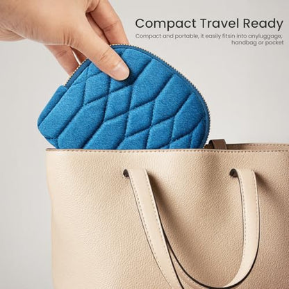 2026New Travel Jewelry Case, Small Travel Jewelry Bag with Zipper, 5-Layer velvet Travel Jewelry Pouch for Bracelet Rings Earring (TealBlue) - color: TealBlue