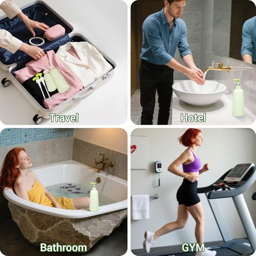 16.9oz Travel Shampoo Bottle with Flip Cap, Refillable Plastic Pump Bottles Dispenser for Soap, Shampoo, Lotions, Liquid Body Wash, Creams and Massage Oil (2Pack, 16.9oz/500ml) - size: 16.9 fl oz