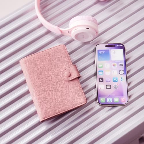 WASON Leather Passport Cover Wallet - Travel Passport Holder with RFID, Card Slots, Cash Pocket, Coin Purse, Tracker Slot, Boarding Pass and Ticket Organizer for Men and Women (Pink) - color: Pink