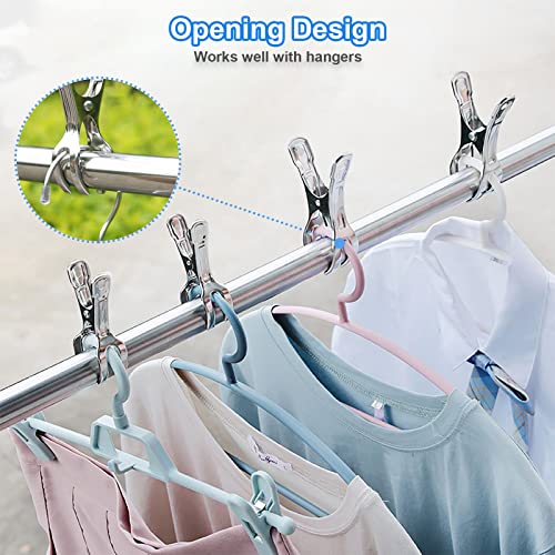 Coideal Beach Towel Chair Clips - 10 Pack Pool Cover Clips Stainless Steel Quilt Clamps Metal Large Heavy Duty Clothes Pins Windproof for Sunbed Lounge Cruise - size: 11 cm