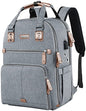 SINVICKO Crochet Bag, Knitting Bag Backpack and Totes Organizer with USB Charging Port, Large Yarn Storage Tote Bag - color: Grey