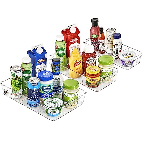 Sorbus Fridge Organizer on Wheels - Rolling Fridge Organizers and Storage Clear Design with Dividers & Handles for Kitchen Organization and Storage (Flat Top) - size: Flat Top