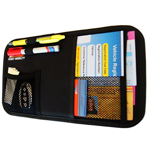Car Sun Visor Organizer - Auto Accessories Document Holder - Car, Truck, SUV Registration & Insurance Storage Pouch - Road Trip Essential Gift for Any Driver - Comes With a Unique eBook - size: 1 Pack (Black)