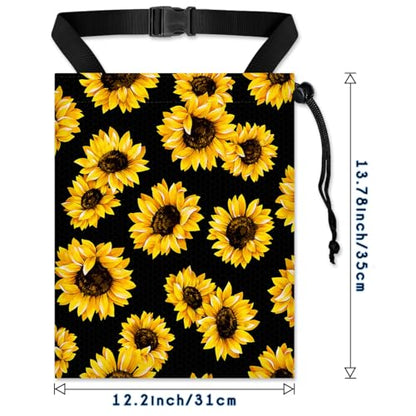 Car Trash Bag Hanging Back of Seat with Adjustable Snap Buckle Strap Cute Printed Drawstring Garbage Bags for Car-Sunflower - color: Sunflower Car Trash Bag