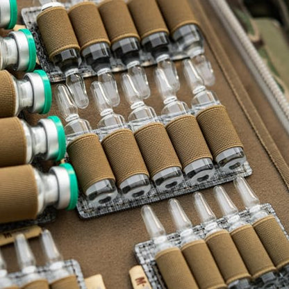 M-Tac Modular Ampoule Organizer Insert | Tactical Insert with Elastic Loops & Loop Velcro Backing | Fits Medical Kits & Backpacks, 5 Slot - color: Coyote, size: 5 ml