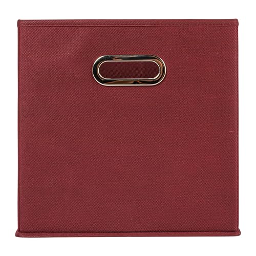 Household Essentials Foldable Fabric Storage Cubes 36-Pack – 11x11x11 Stackable Non-Woven Bins with Chipboard Sides & Grommet Handles – Closet, Shelf, Nursery, or Office Organizer – Burgundy - color: Burgundy, size: 11” L x 11” W x 11” H (Pack of 6)