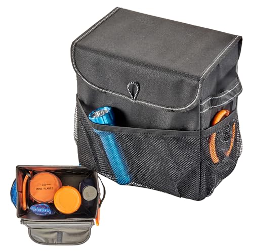 High Road Carganizer Car Storage Organizer with Lid - Multipurpose Small Car Storage Box, Back or Front Seat Organizer, Auto Console or Trunk Organizer - Univeral Fit in All Vehicles - size: 9 × 9 × 6 inches
