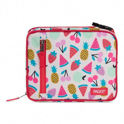 PackIt Freezable Classic Lunch Box, Fruit Toss, Built with EcoFreeze Technology, Collapsible, Reusable, Zip Closure With Zip Front Pocket and Buckle Handle, Designed for Fresh Lunch On the Go - color: Fruit Toss